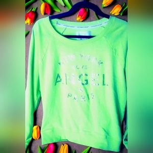 Victoria's Secret large neon green sweatshirt